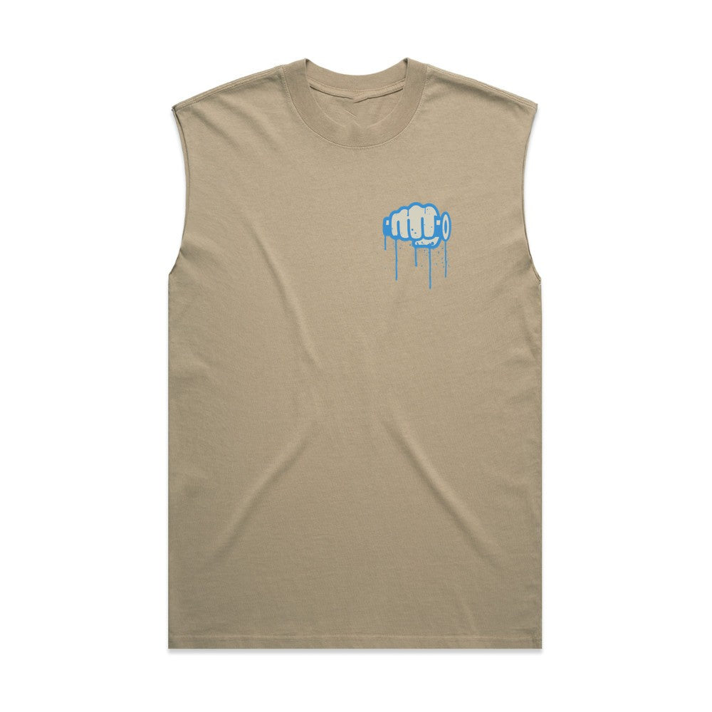 Ride More Graffiti Heavyweight Tank Faded Khaki Front