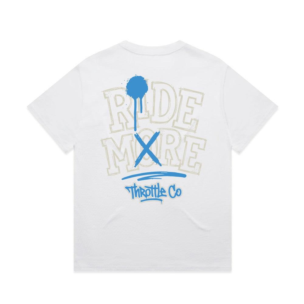 Ride More Graffiti Heavyweight Tee White Back