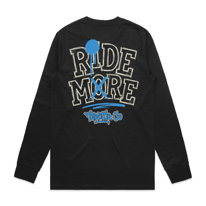 Ride More Graffiti Long Sleeve Tee Black Back