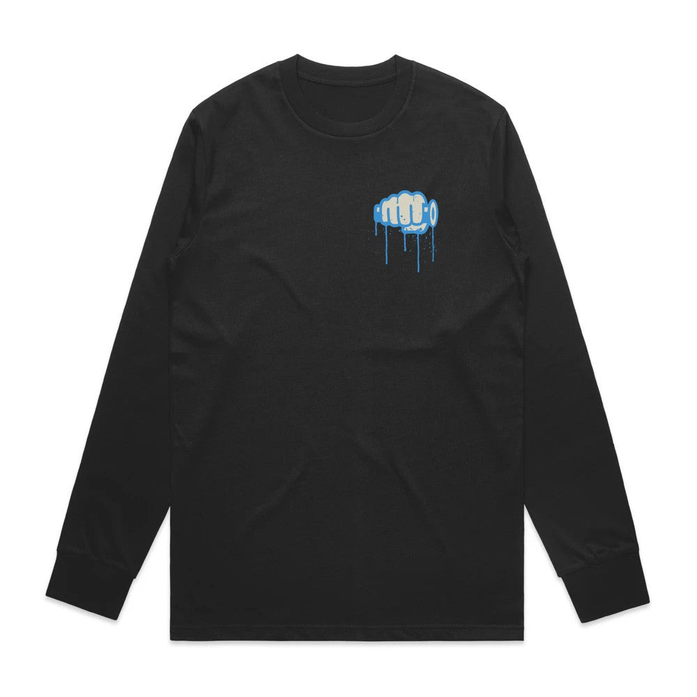 Ride More Graffiti Long Sleeve Tee Black Front