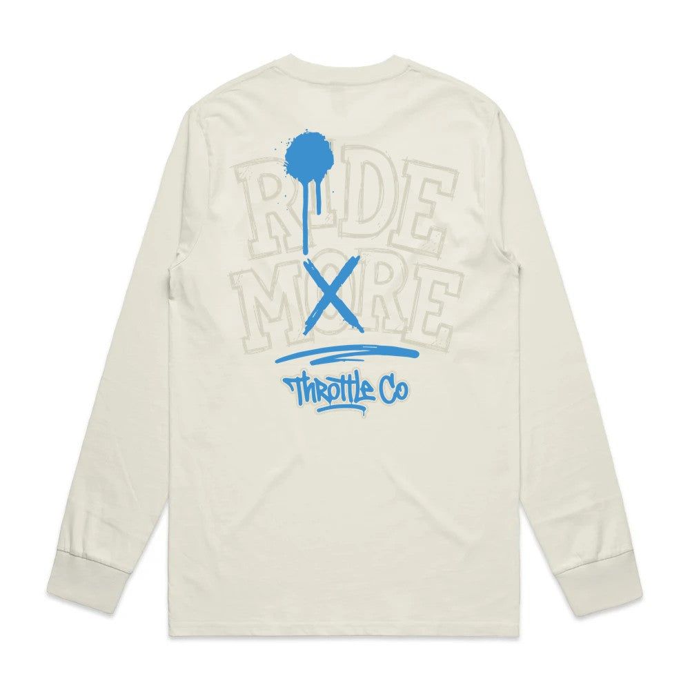 Ride More Graffiti Long Sleeve Tee Tan Back