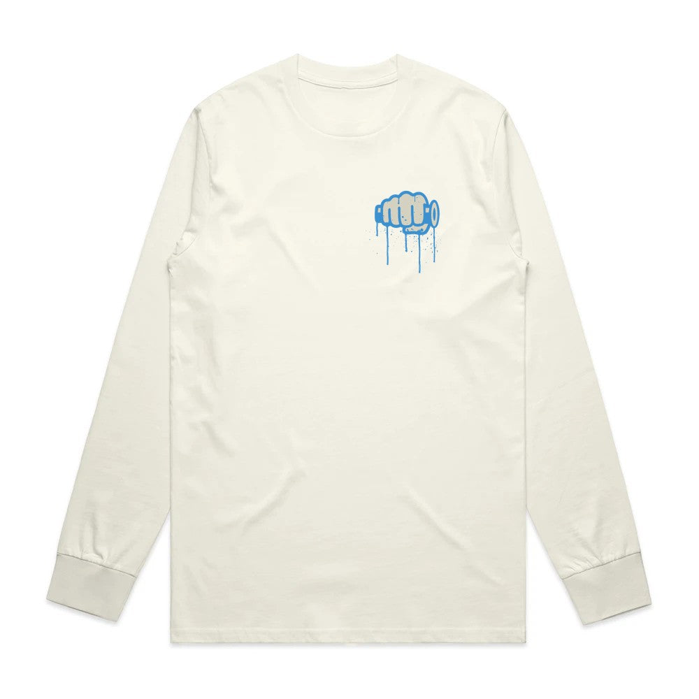 Ride More Graffiti Long Sleeve Tee Tan Front