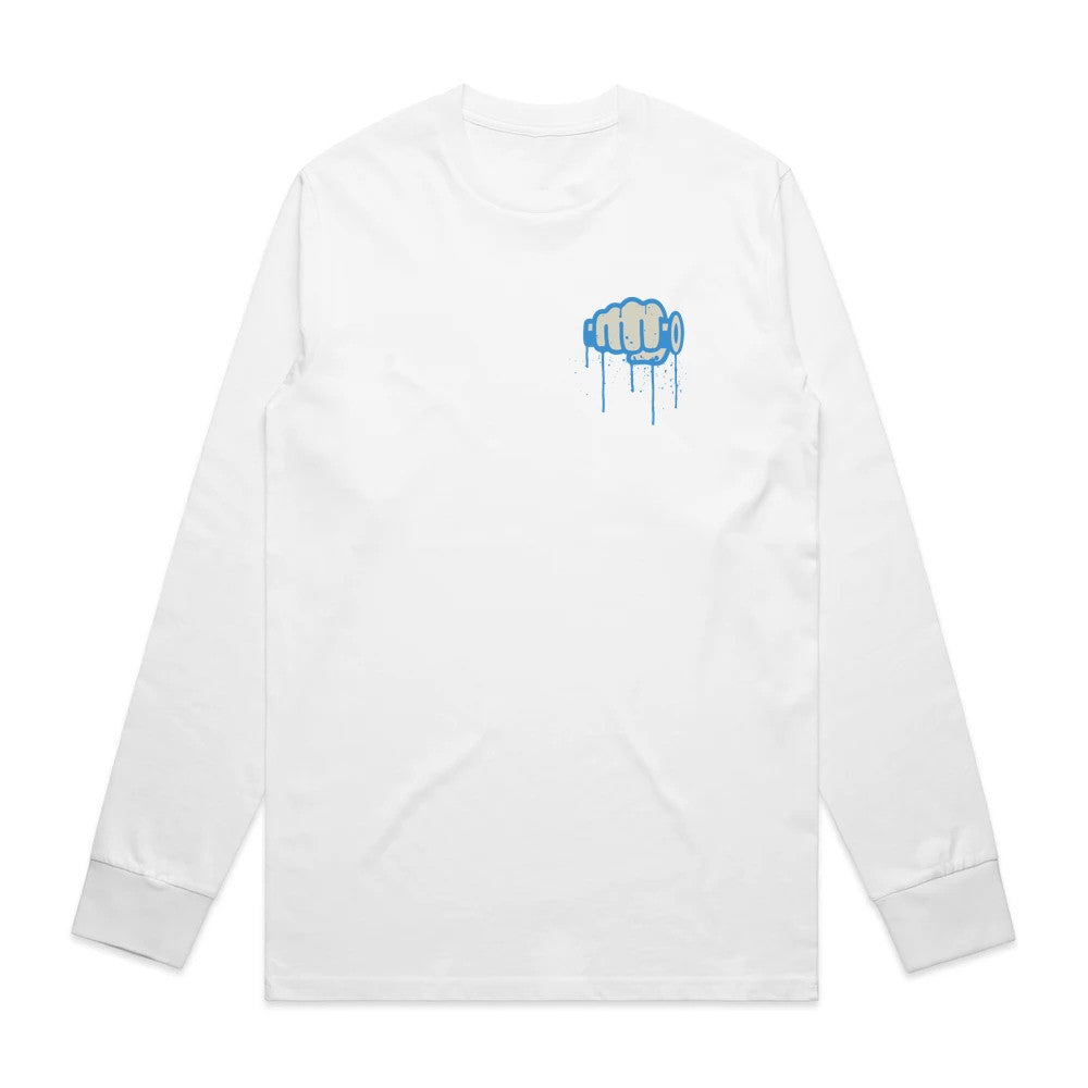 Ride More Graffiti Long Sleeve Tee White Front