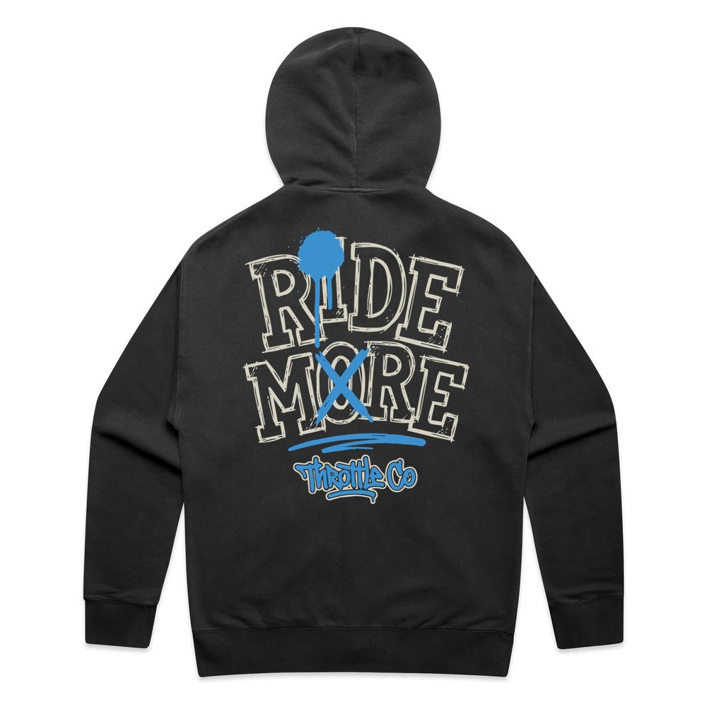 Ride More Graffiti Zip Hoodie Faded Black Back