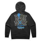 Ride More Graffiti Zip Hoodie Faded Black Back