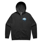 Ride More Graffiti Zip Hoodie Faded Black Front
