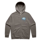 Ride More Graffiti Zip Hoodie Faded Grey Front