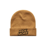 Ride More Logo Beanie Camel Front
