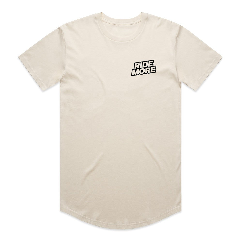 Ride More Logo Drop Tee Tan Front