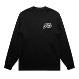 Ride More Logo Heavyweight Long Sleeve Tee Black Front