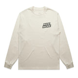 Ride More Logo Heavyweight Long Sleeve Tee Tan Front