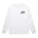 Ride More Logo Heavyweight Long Sleeve Tee White Front