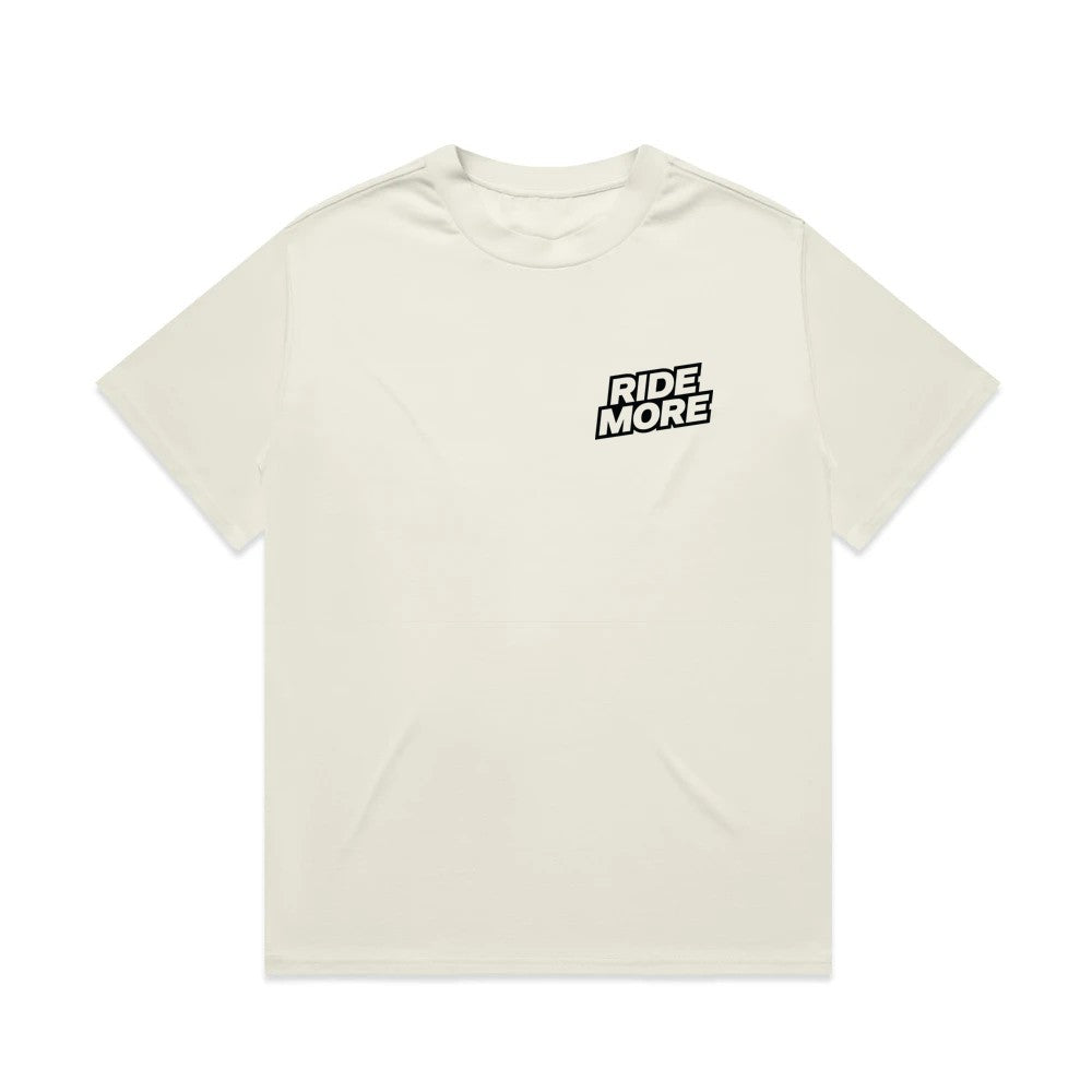 Ride More Logo Heavyweight Tee Tan Front