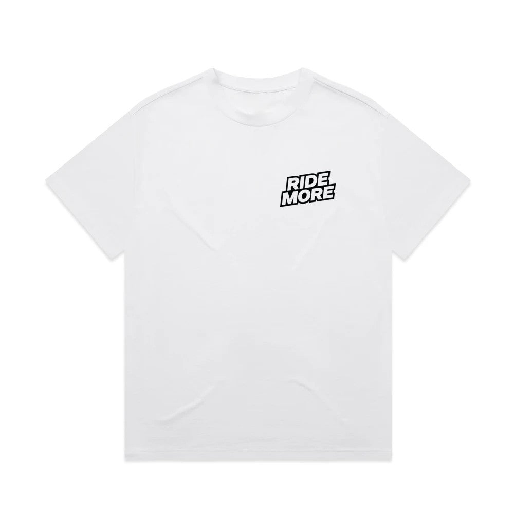 Ride More Logo Heavyweight Tee White Front