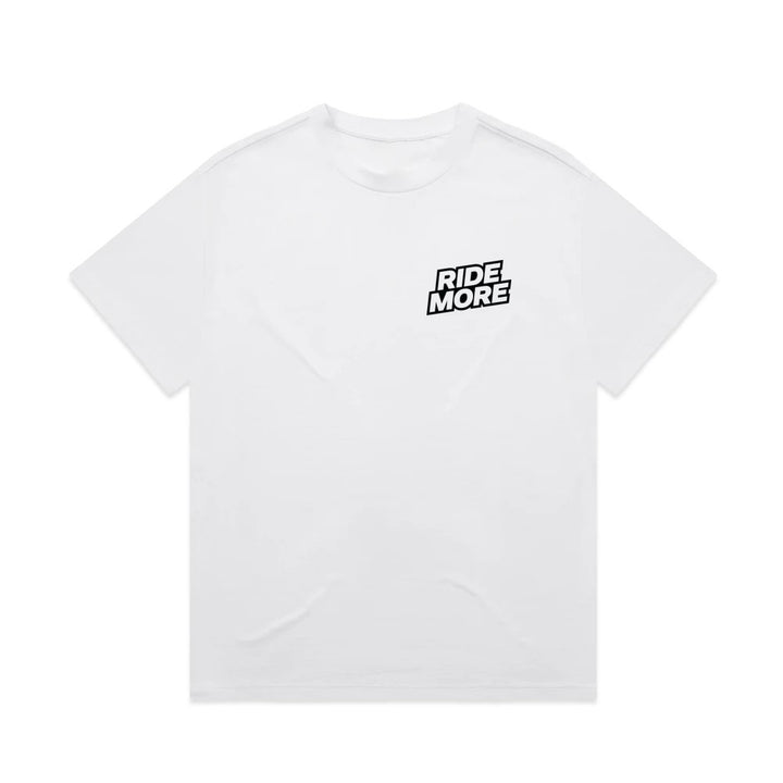 Ride More Logo Heavyweight Tee White Front