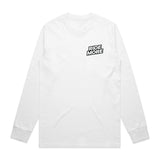 Ride More Logo Long Sleeve Tee White Front