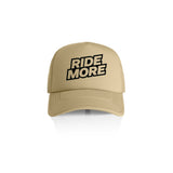 Ride More Logo Trucker Hat Khaki Front