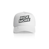 Ride More Logo Trucker Hat White Front