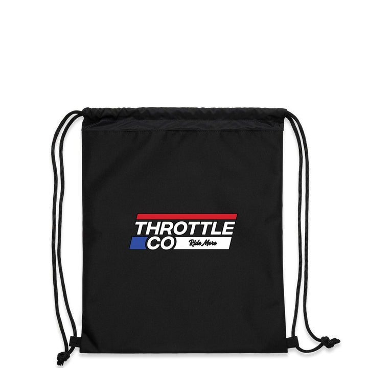Throttle Co Stripes Drawstring Bag Black Front