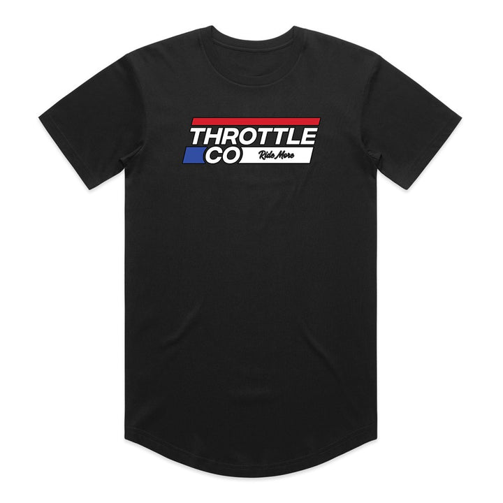 Throttle Co Stripes Drop Tee Black Front