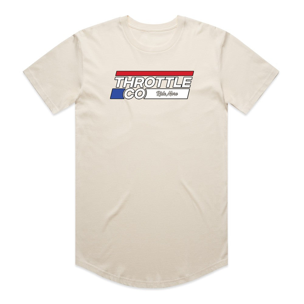Throttle Co Stripes Drop Tee Tan Front