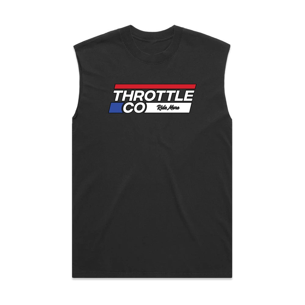 Throttle Co Stripes Heavyweight Tank Faded Black Front