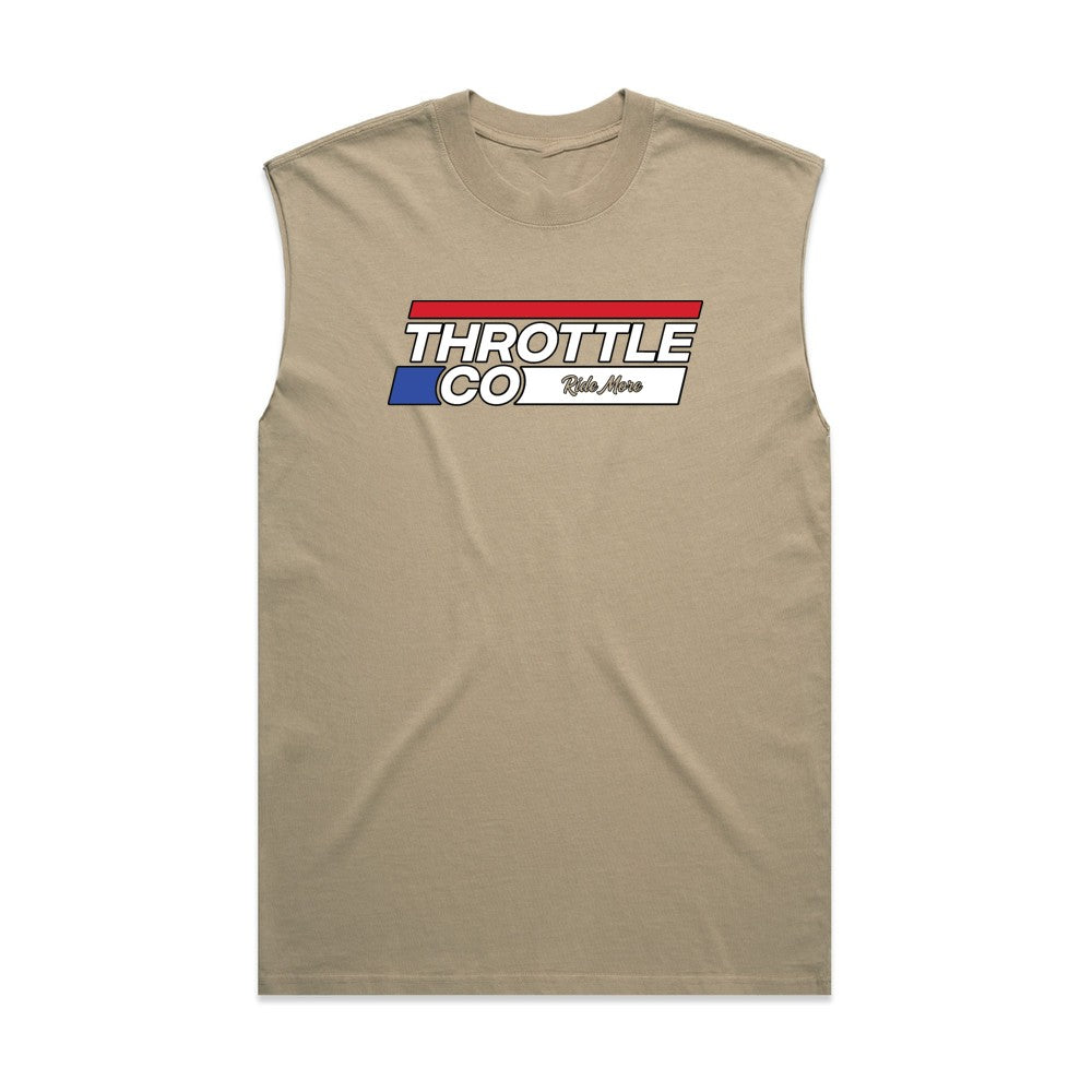 Throttle Co Stripes Heavyweight Tank Faded Khaki Front