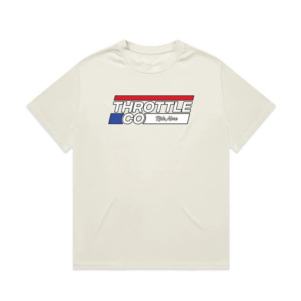 Throttle Co Stripes Heavyweight Tee Tan Front