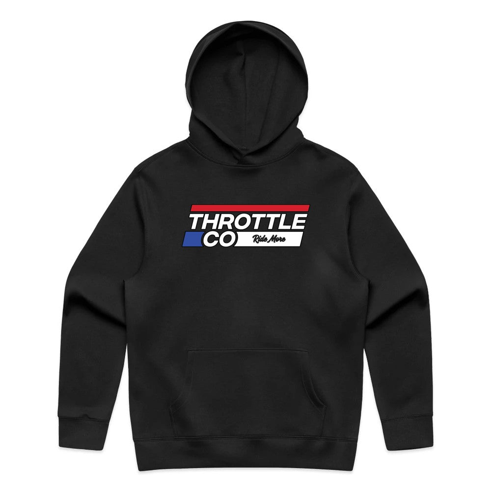 Throttle Co Stripes Hoodie Black Front