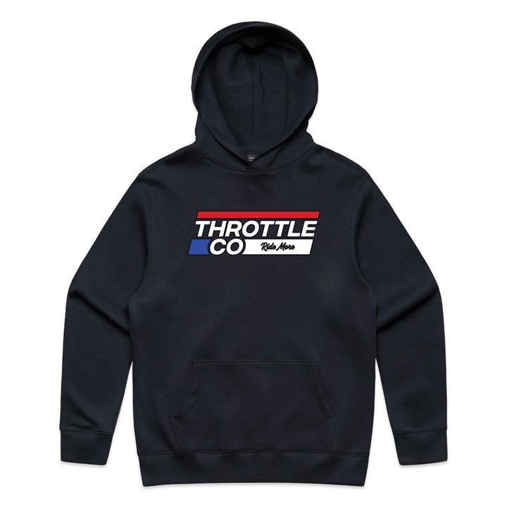 Throttle Co Stripes Hoodie Ink Blue Front