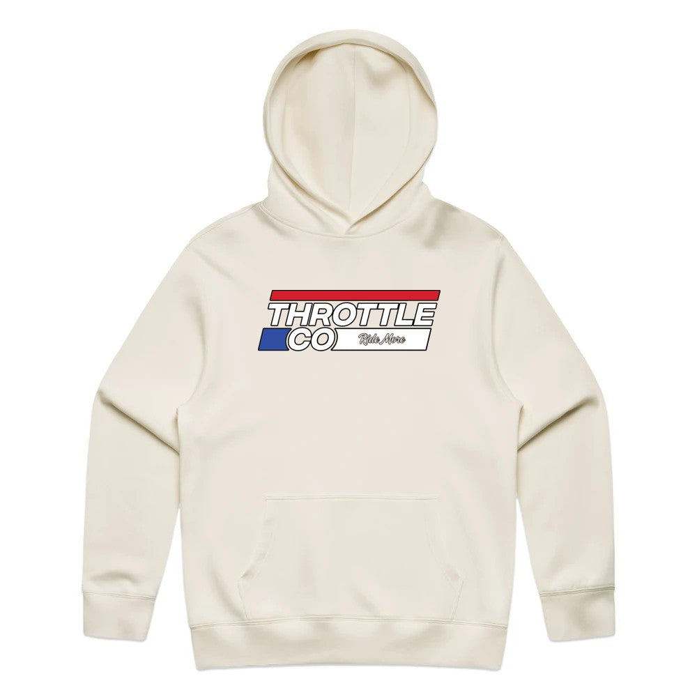 Throttle Co Stripes Hoodie Tan Front