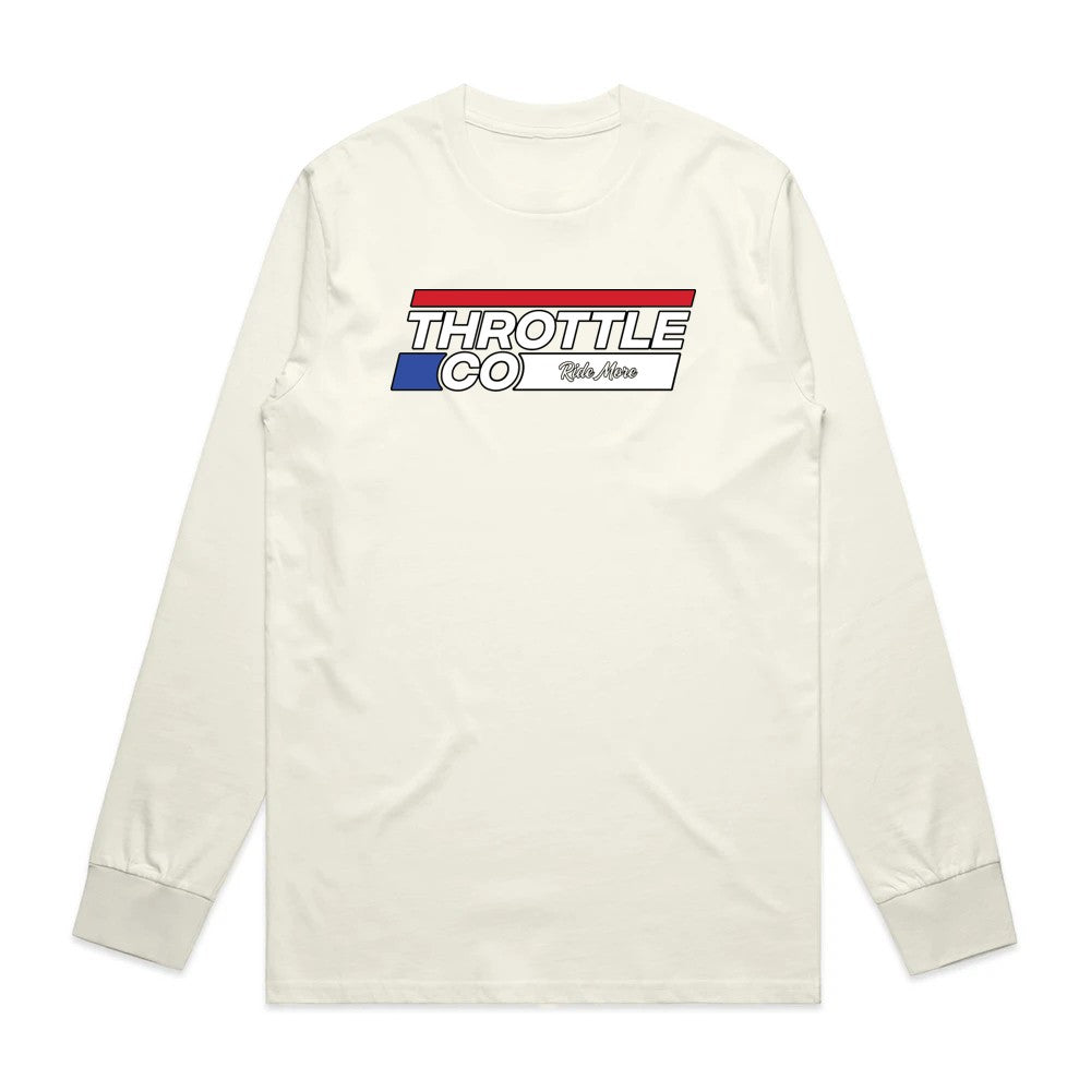 Throttle Co Stripes Long Sleeve Tee Tan Front