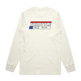 Throttle Co Stripes Long Sleeve Tee Tan Front