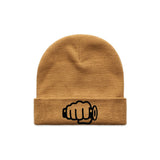 TB Fist Logo Beanie Camel Front