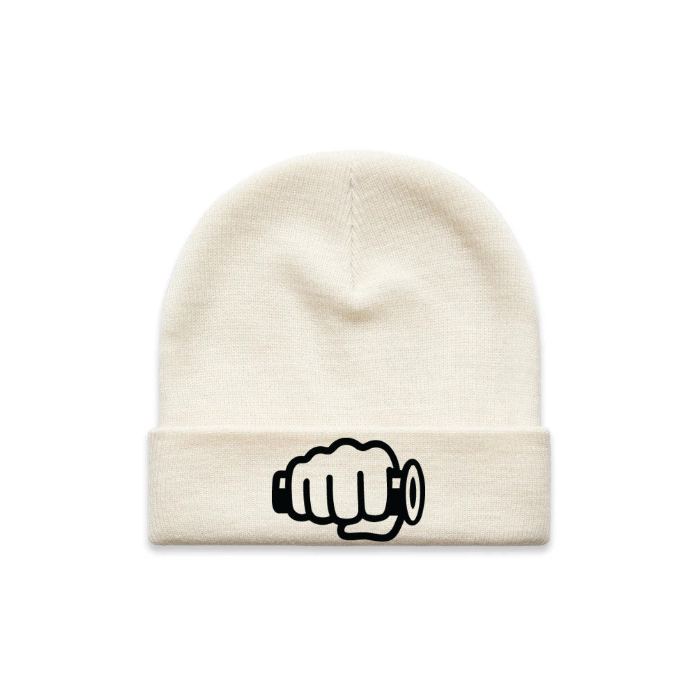 TB Fist Logo Beanie Tan Front