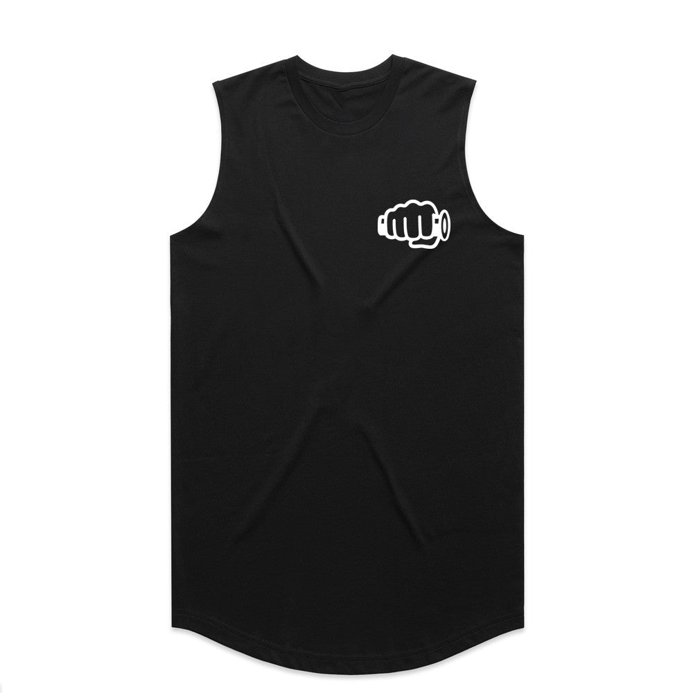 TB Fist Logo Drop Tank Black Front