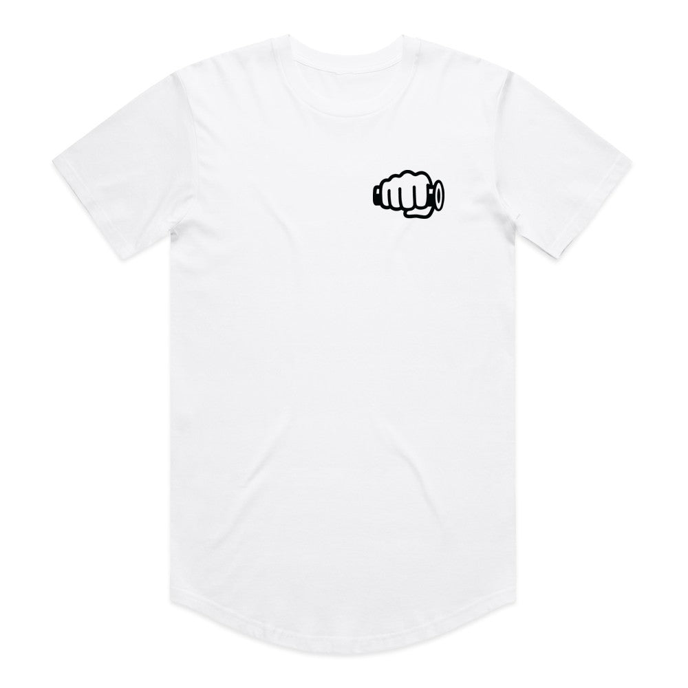 TB Fist Logo Drop Tee White Front