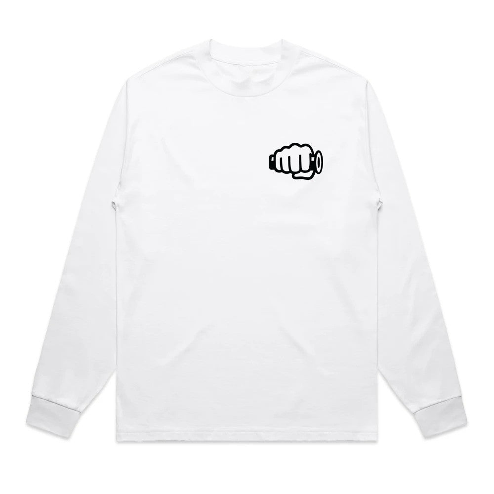 TB Fist Logo Heavyweight Long Sleeve Tee White Front