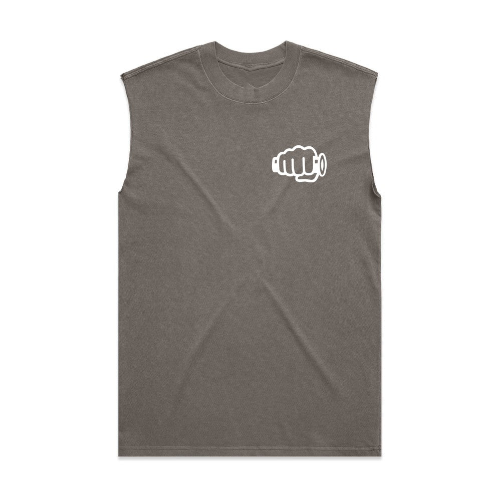 TB Fist Logo Heavyweight Tank Faded Grey Front