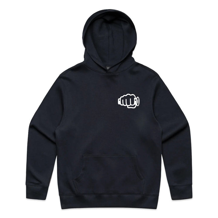 TB Fist Logo Hoodie Ink Blue Front