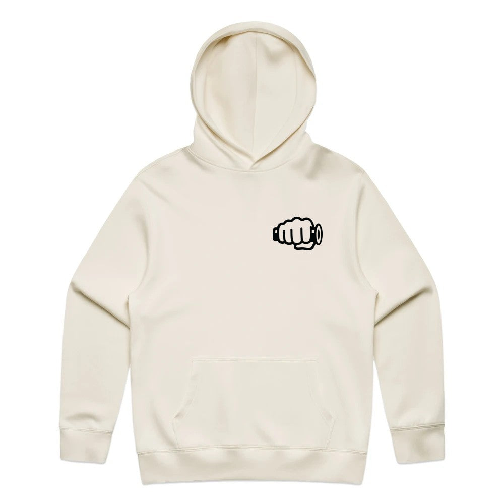 TB Fist Logo Hoodie Tan Front