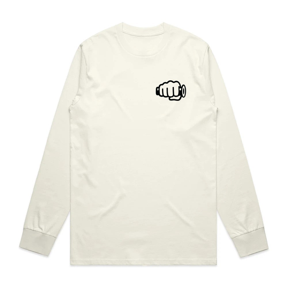 TB Fist Logo Long Sleeve Tee Tan Front