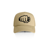 TB Fist Logo Trucker Hat Khaki Front