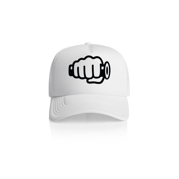 TB Fist Logo Trucker Hat White Front