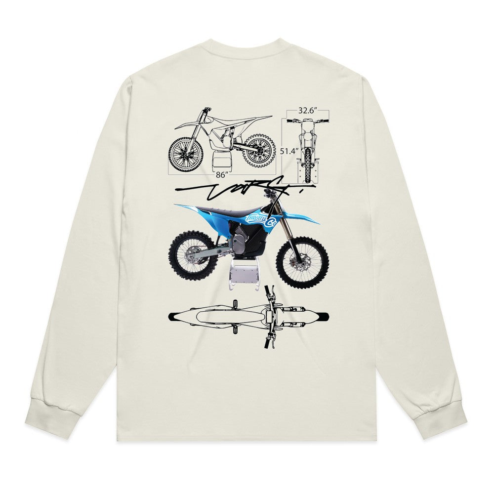 Throttle Co Varg Heavyweight Long Sleeve Tee Tan Back