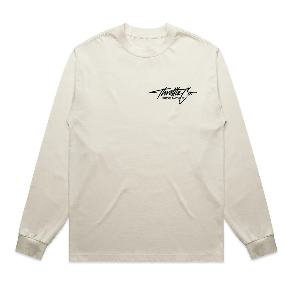 Throttle Co Varg Heavyweight Long Sleeve Tee Tan Front