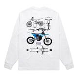 Throttle Co Varg Heavyweight Long Sleeve Tee White Back