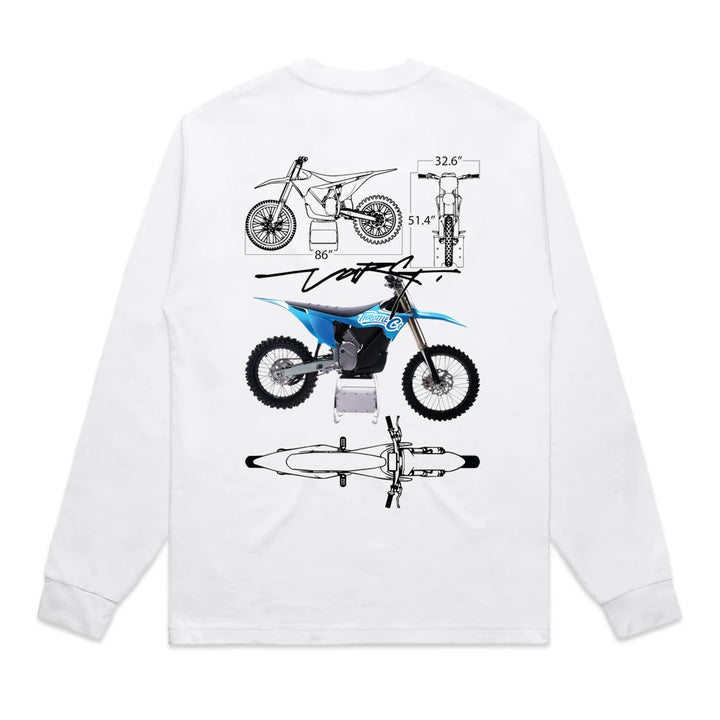 Throttle Co Varg Heavyweight Long Sleeve Tee White Back