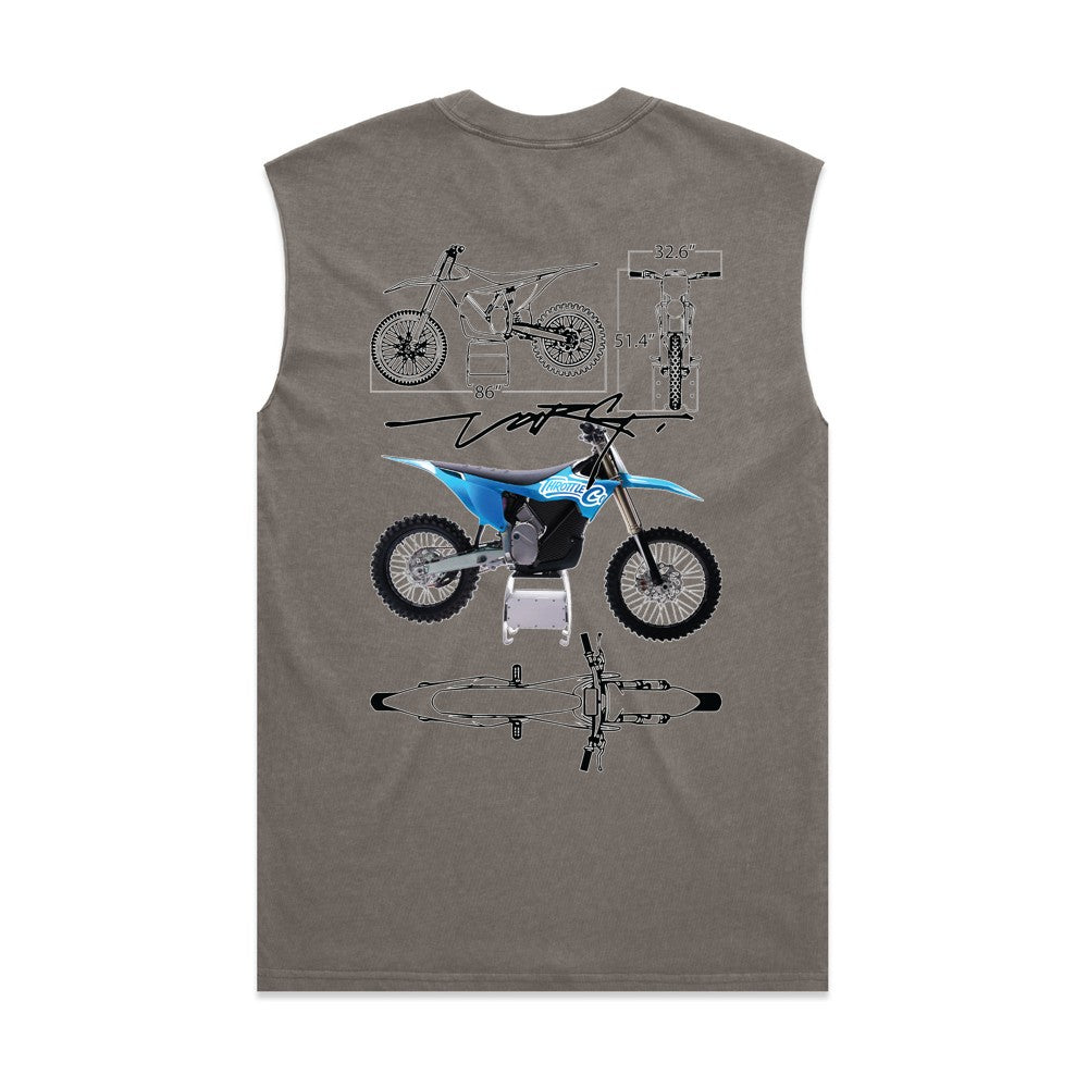Throttle Co Varg Heavyweight Tank Faded Grey Back