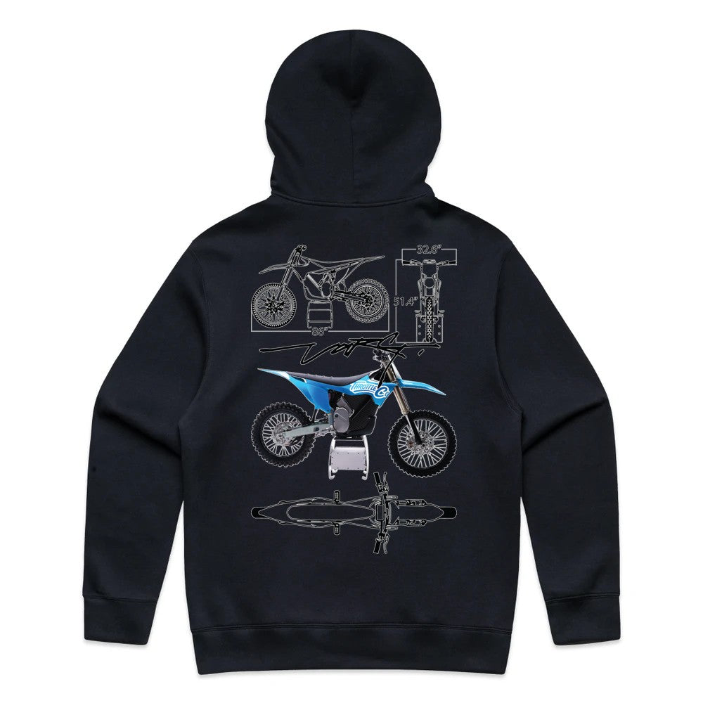 Throttle Co Varg Hoodie Ink Blue Back